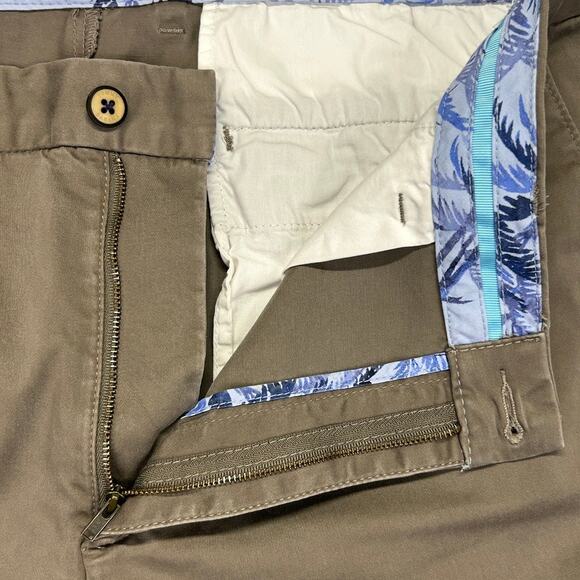 Tommy Bahama Borocay Pants Mens 38 (40x30) Brown Flat Front Straight Leg Stretc - Picture 6 of 12